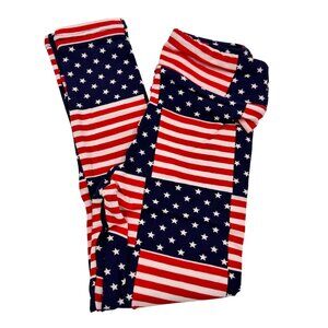 LuLaRoe Kids Leggings Patriotic American Flag Print S/M 4th of July Americana